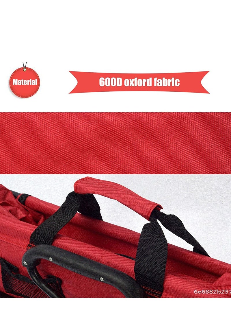 Multi-Functional Folding Shopping Cart Trolley Red