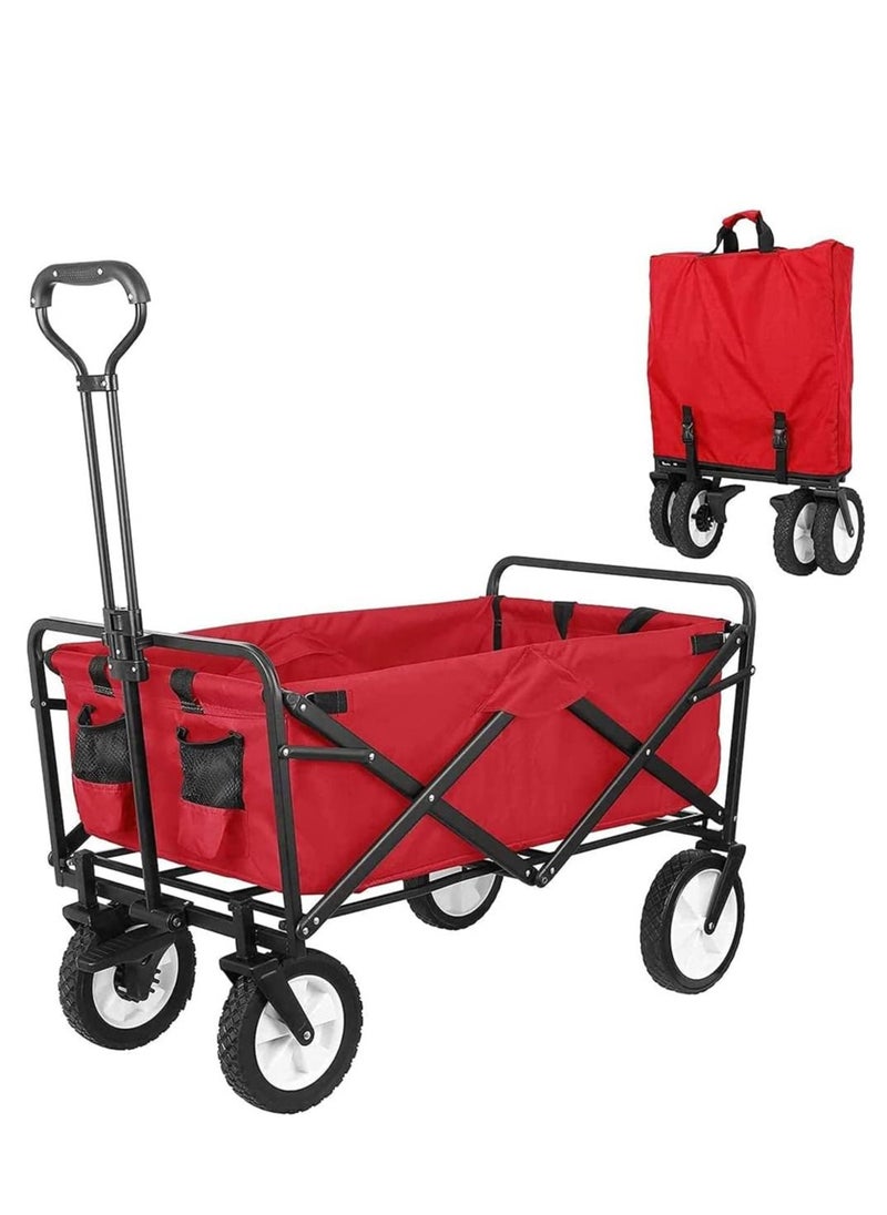 Multi-Functional Folding Shopping Cart Trolley Red