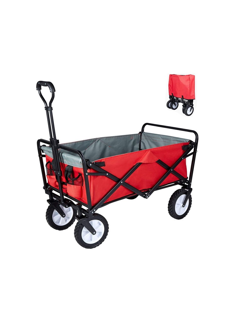 COOLBABY A Cart With Adjustable Handles That Folds Into A Lightweight Outdoor Four-wheeled Cart