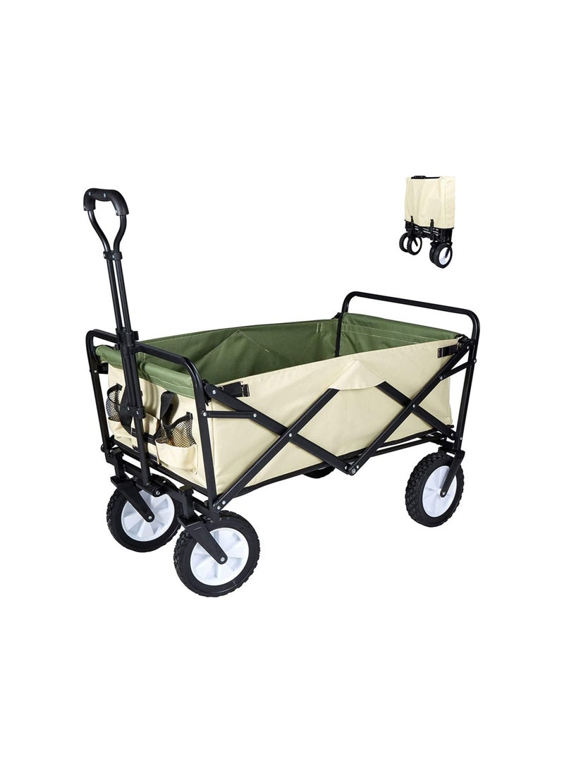 COOLBABY A Cart With Adjustable Handles That Folds Into A Lightweight Outdoor Four-wheeled Cart