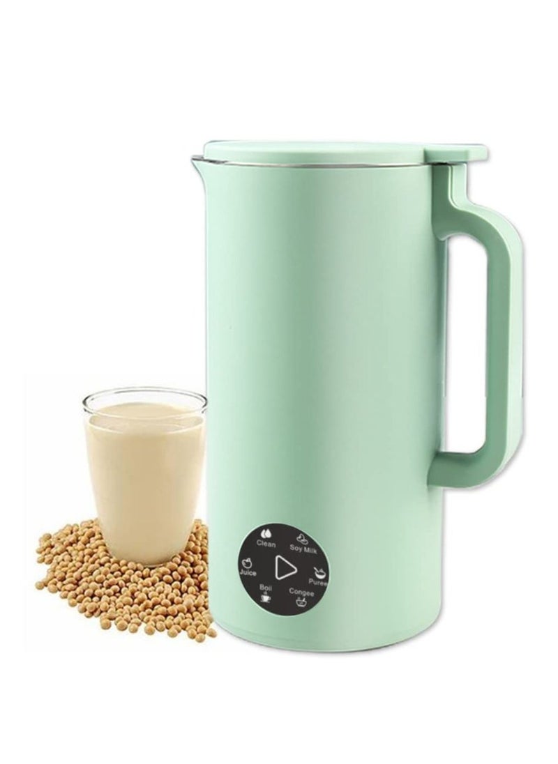 Mini Automatic Nut Milk Maker, 6 In 1 Soy Milk Maker, Homemade Almond, Oat, Soy, Plant-Based Milk, flower tea, with Delay Start/Keep Warm/Boil Water, Self-Cleaning Design 220V (350ml Green)