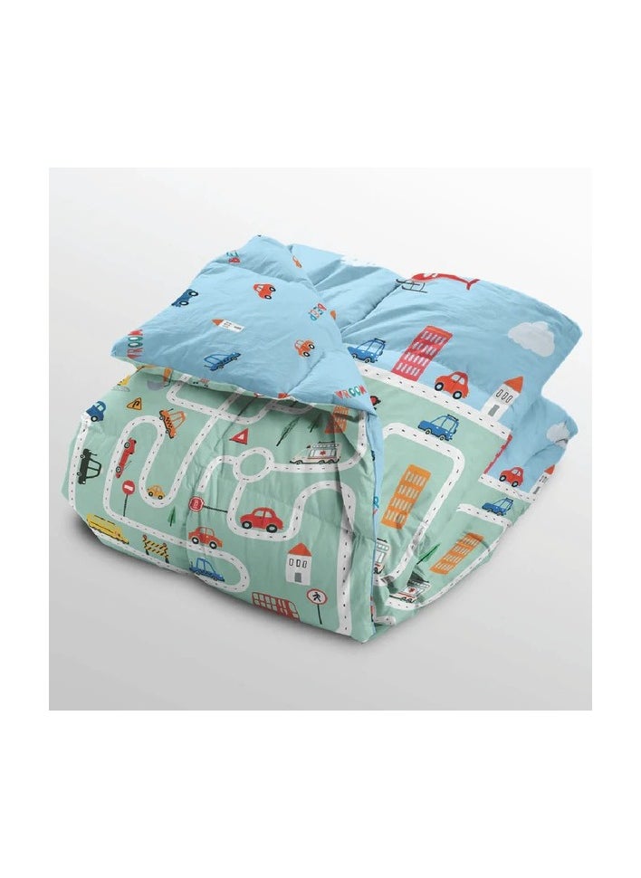 Polka Tots Kids Reversible Comforter Blanket - Roadway