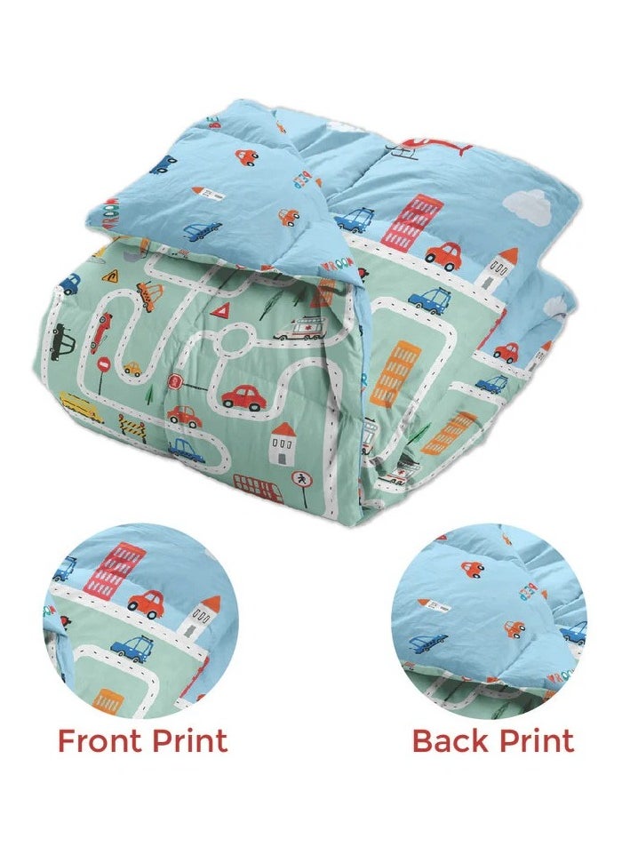 Polka Tots Kids Reversible Comforter Blanket - Roadway