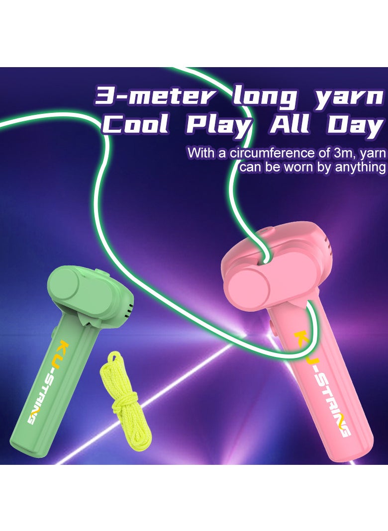 Glow-in-the-dark rope transmitter propeller Handheld fun lasso pressure reducer LED Night halo rope game shooting toy Ideal gift for birthday