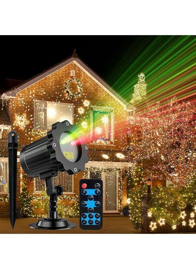 Brighter Laser Christmas Lights Projector Outdoor, Upgraded 2 Colors Red Green Gypsophila Moving Twinkle Stars Light Show with Timer and Memory Function