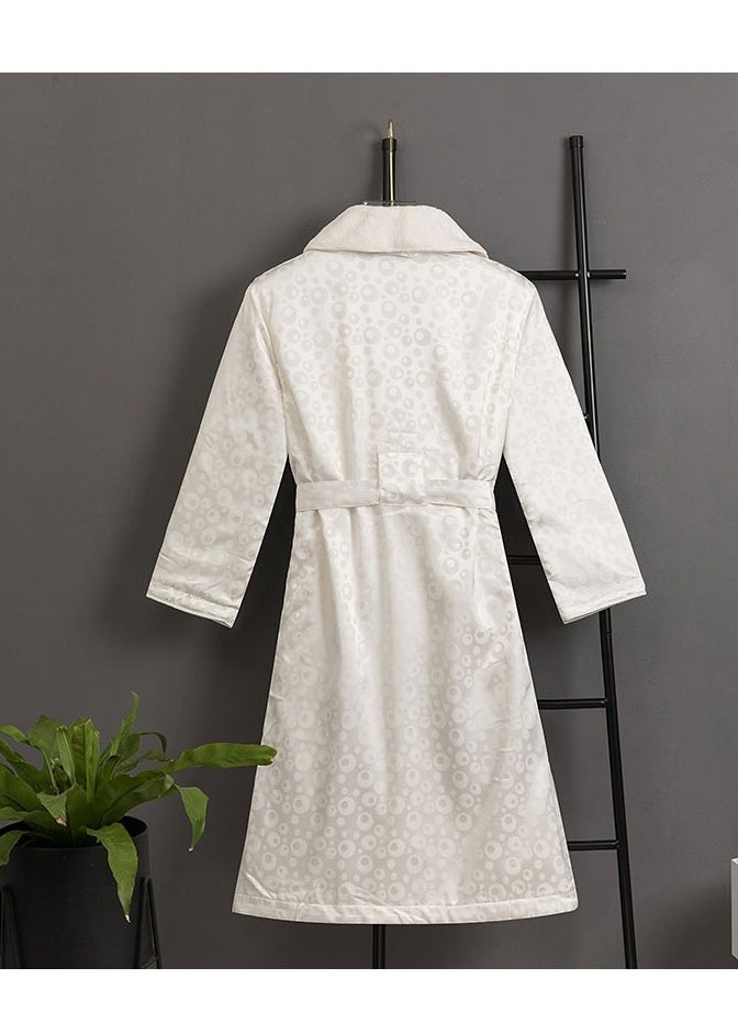 Luxury Imitation Silk Double-Layer Warm Bathrobe, Home Postpartum Clothing