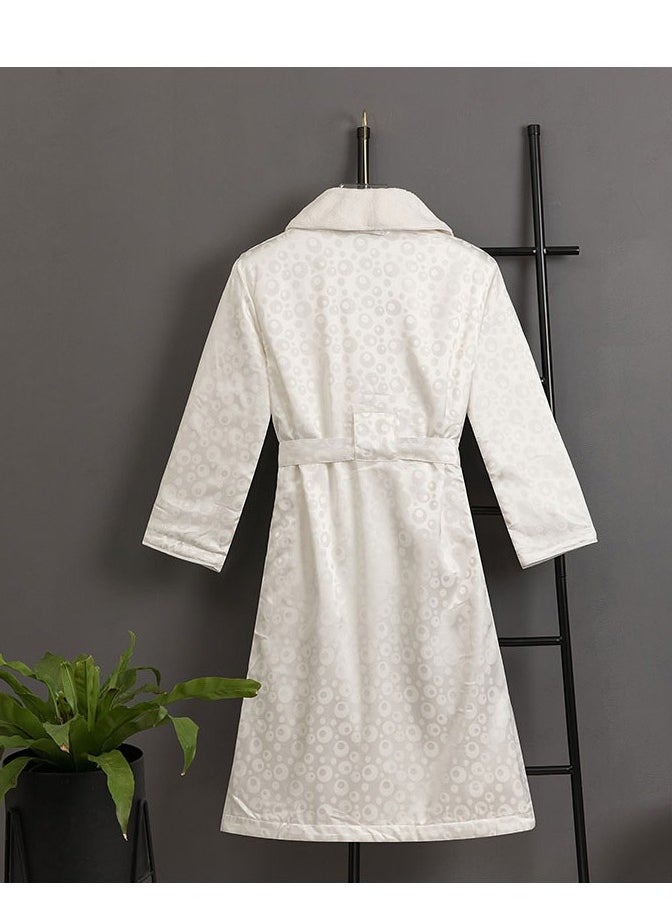 Luxury Imitation Silk Double-Layer Warm Bathrobe, Home Postpartum Clothing