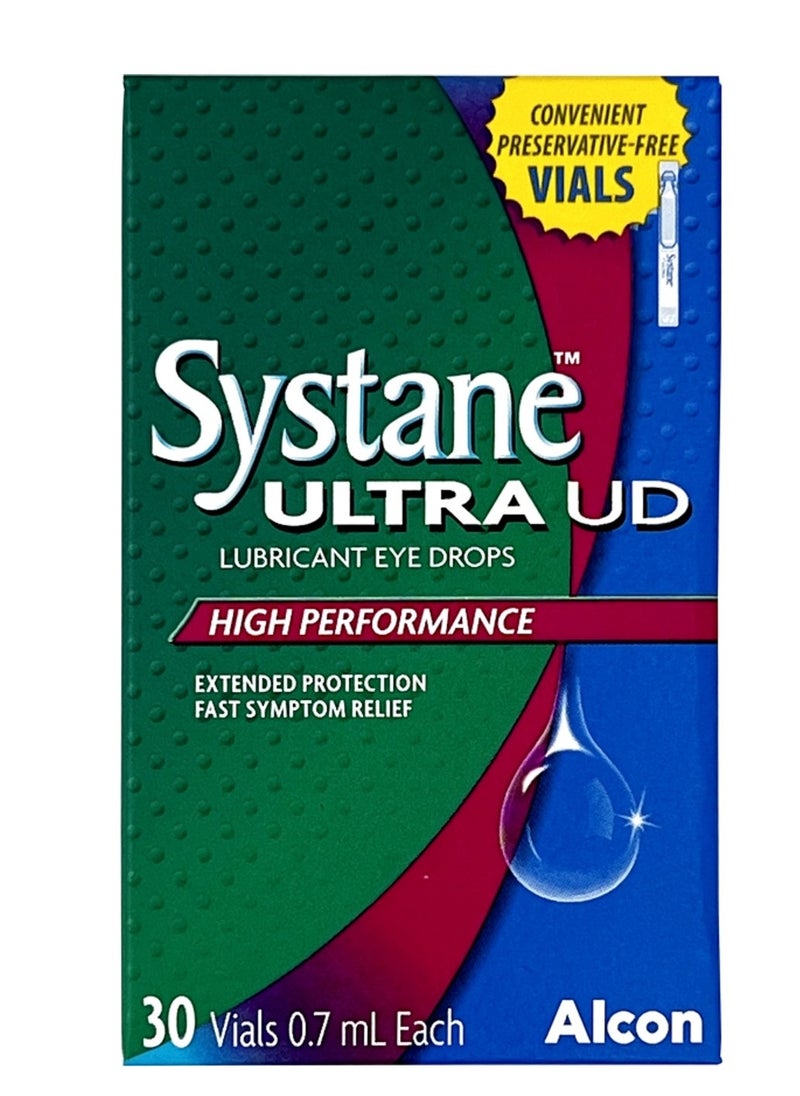 Systane Ultra UD 0.7ml Lubricant Eye Drop Vials For Dry Eye Relief, Pack of 30's