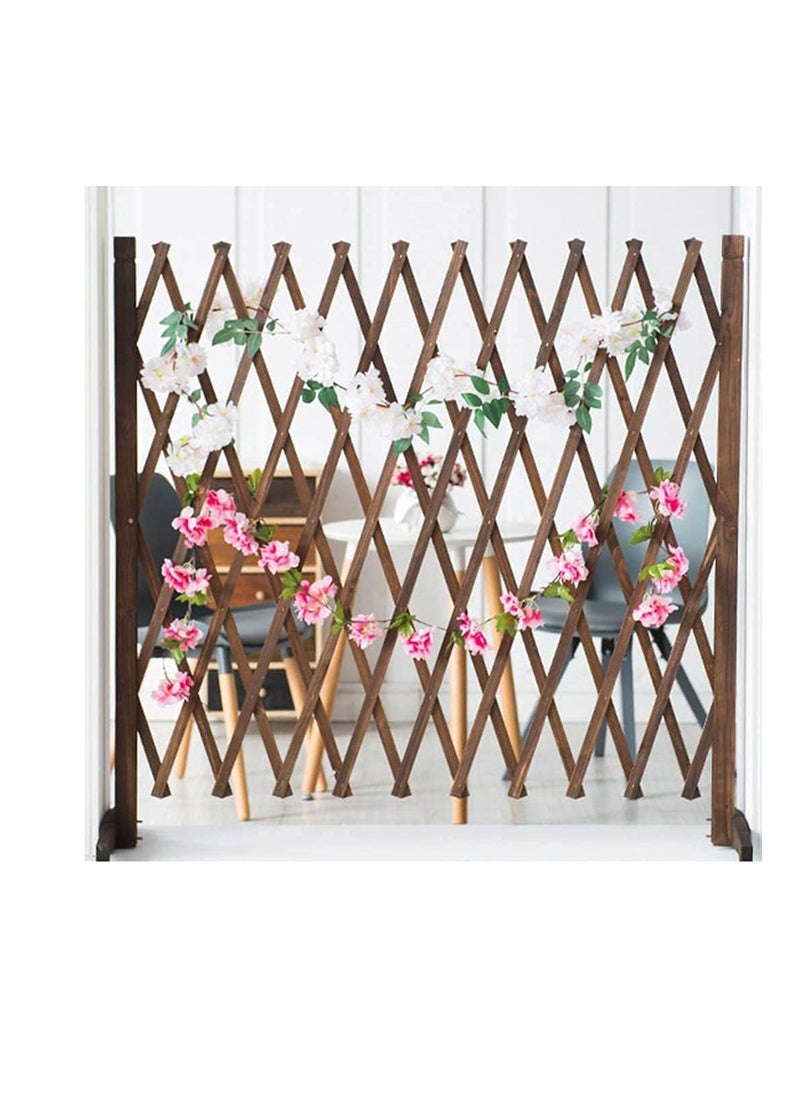 𝐅𝐅𝐃 Expandable Wooden Garden Fence - Portable and Versatile Wooden Wicker Fence for Home and Garden, Wall Hanging Wooden Fence for Decor and Plant Trellis Frame