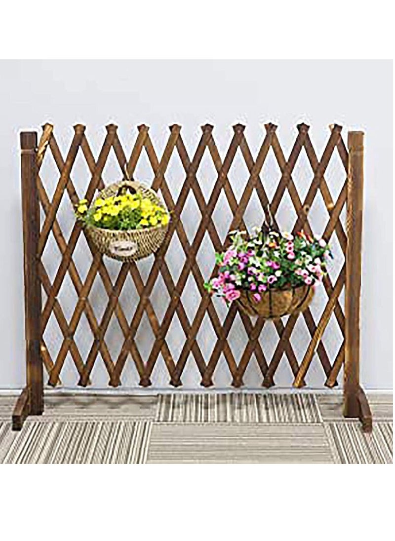 𝐅𝐅𝐃 Expandable Wooden Garden Fence - Portable and Versatile Wooden Wicker Fence for Home and Garden, Wall Hanging Wooden Fence for Decor and Plant Trellis Frame