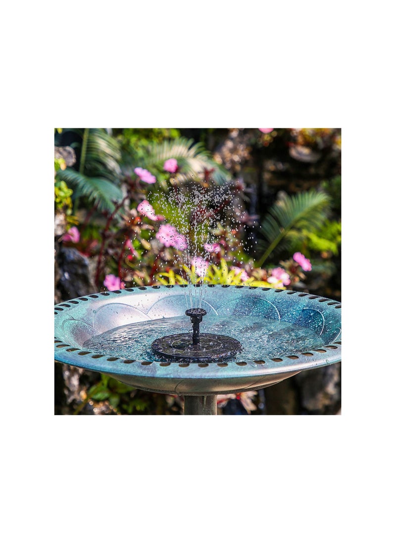 2.5W Solar Fountain Pump Solar Bird Bath Fountain With 6 Nozzles, Solar Water Fountain For Bird Bath Garden Ponds Pool Fish Tank Outdoor