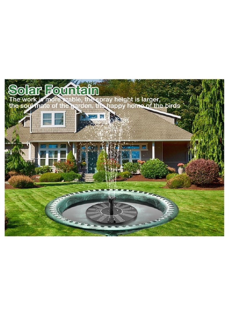 2.5W Solar Fountain Pump Solar Bird Bath Fountain With 6 Nozzles, Solar Water Fountain For Bird Bath Garden Ponds Pool Fish Tank Outdoor