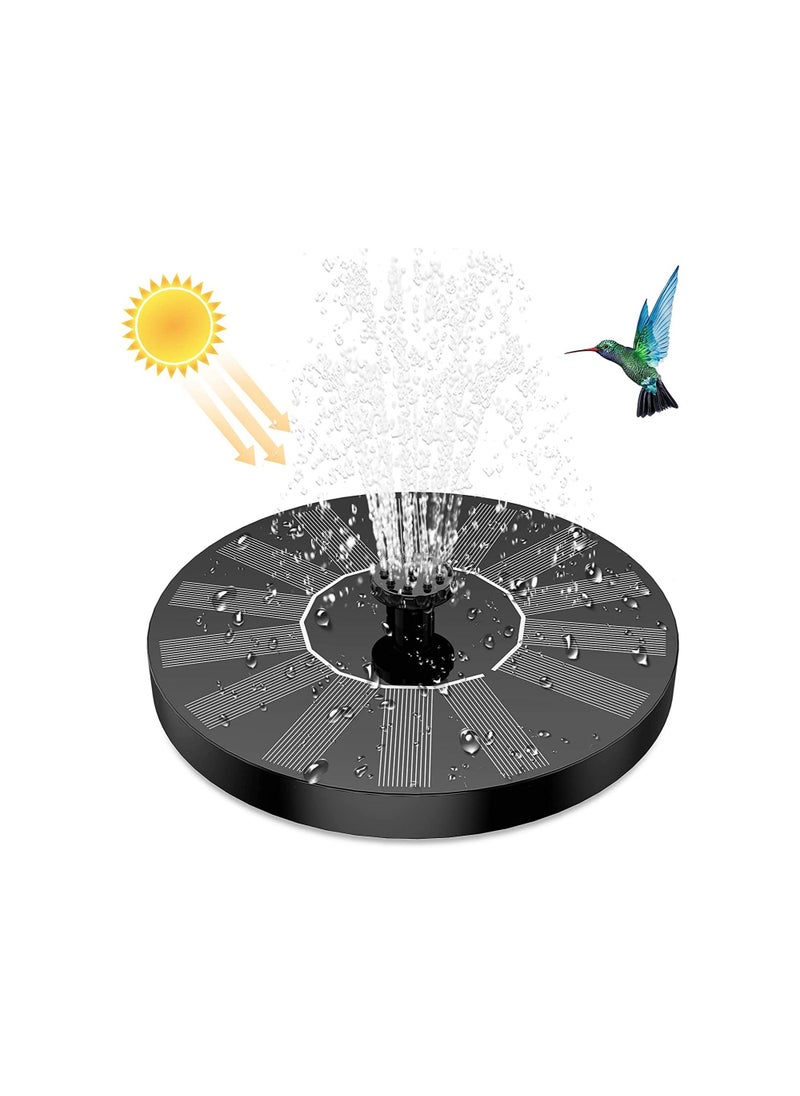 2.5W Solar Fountain Pump Solar Bird Bath Fountain With 6 Nozzles, Solar Water Fountain For Bird Bath Garden Ponds Pool Fish Tank Outdoor