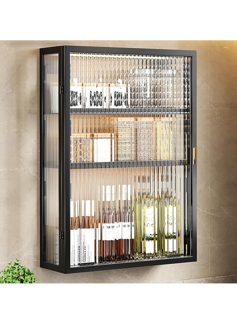 3 Tier Dustproof Storage Cabinet Punch-free Toilet Top Bathroom Storage Rack Shower Organizer Bathroom Wall Cabinet