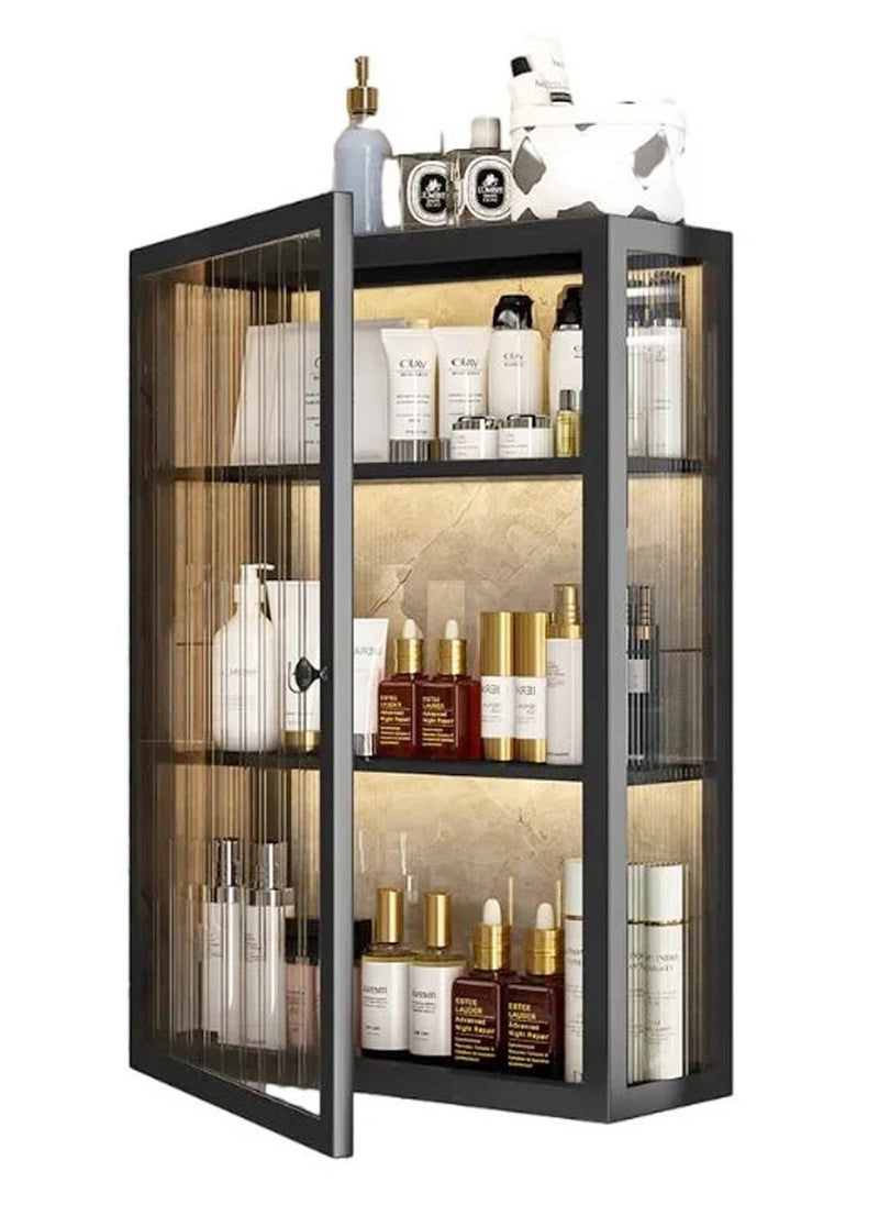 3 Tier Dustproof Storage Cabinet Punch-free Toilet Top Bathroom Storage Rack Shower Organizer Bathroom Wall Cabinet