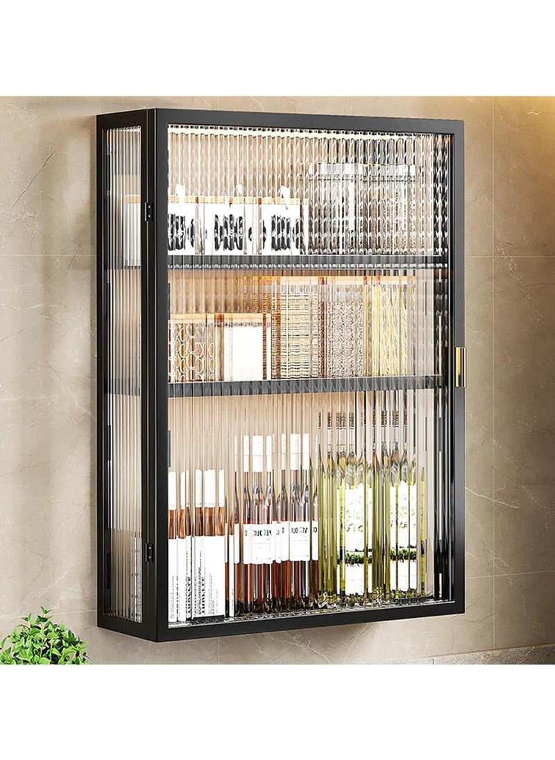 COOLBABY 3 Tier Dustproof Storage Cabinet Punch-free Toilet Top Bathroom Storage Rack Shower Organizer Bathroom Wall Cabinet