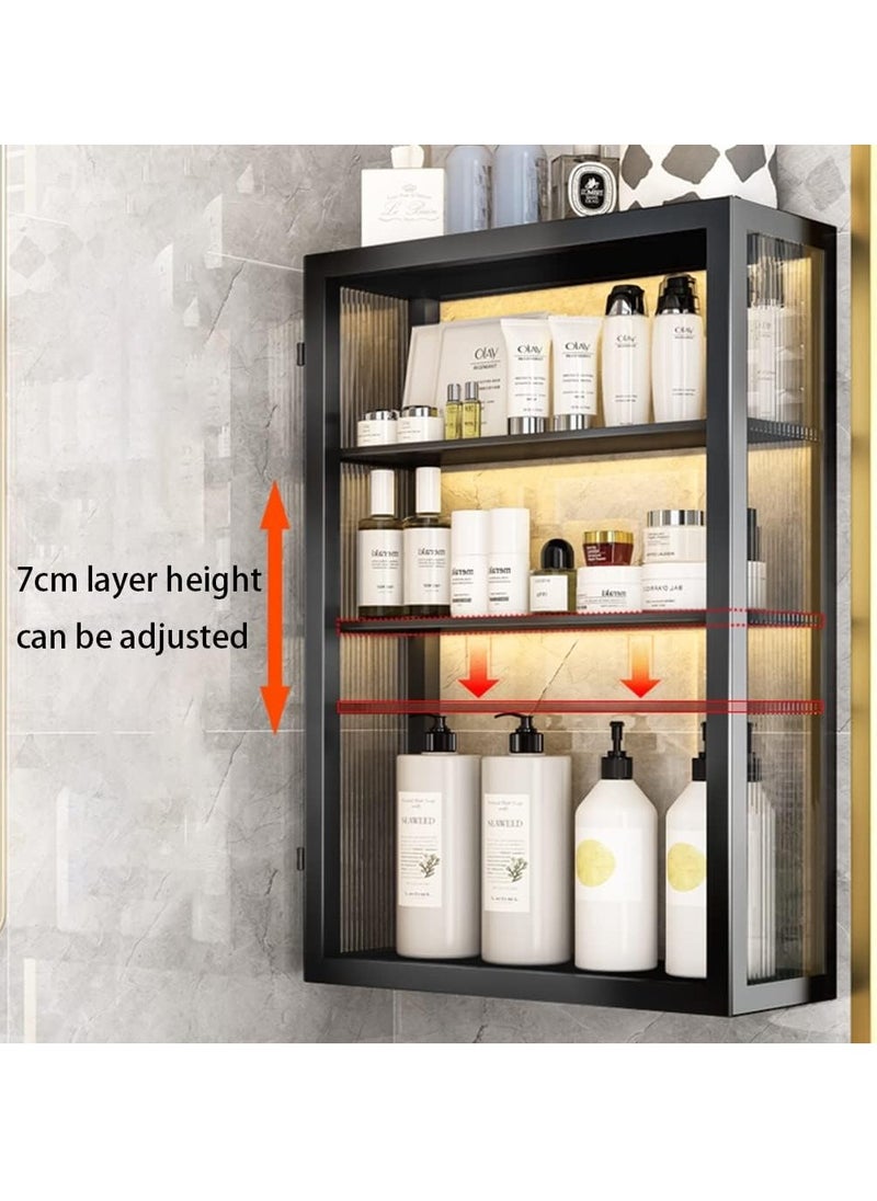 COOLBABY 3 Tier Dustproof Storage Cabinet Punch-free Toilet Top Bathroom Storage Rack Shower Organizer Bathroom Wall Cabinet