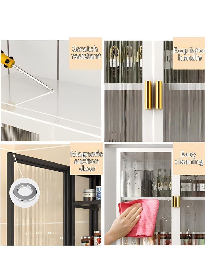 3 Tier Bathroom Storage Cabinet, Wall Mounted with Clear Doors