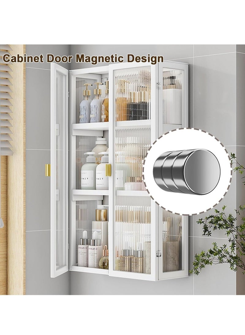 3 Tier Bathroom Storage Cabinet, Wall Mounted with Clear Doors
