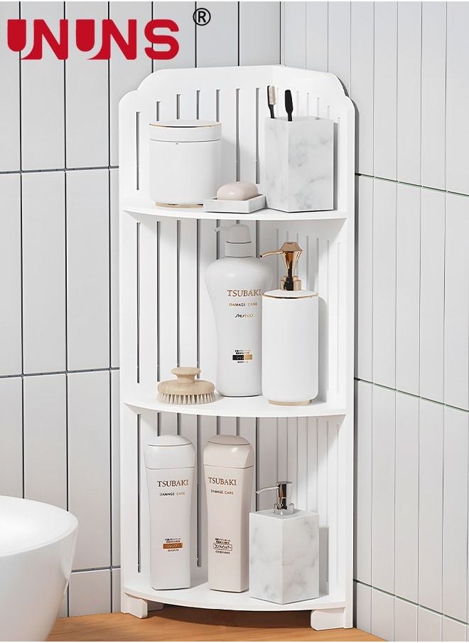 3 Tier Corner Shelf Rack,Toilet Paper Stand For Bathroom Organizer,Toilet Vanity Cabinet,Narrow Bath Sink Organizer,Towel Storage Shelf for Paper Holder,White