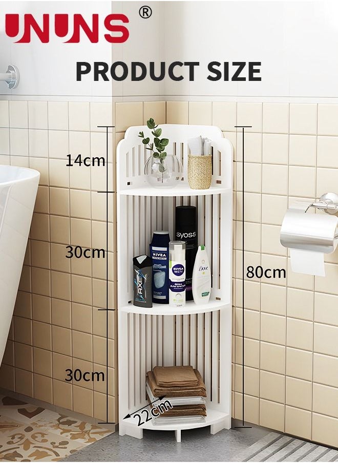 3 Tier Corner Shelf Rack,Toilet Paper Stand For Bathroom Organizer,Toilet Vanity Cabinet,Narrow Bath Sink Organizer,Towel Storage Shelf for Paper Holder,White