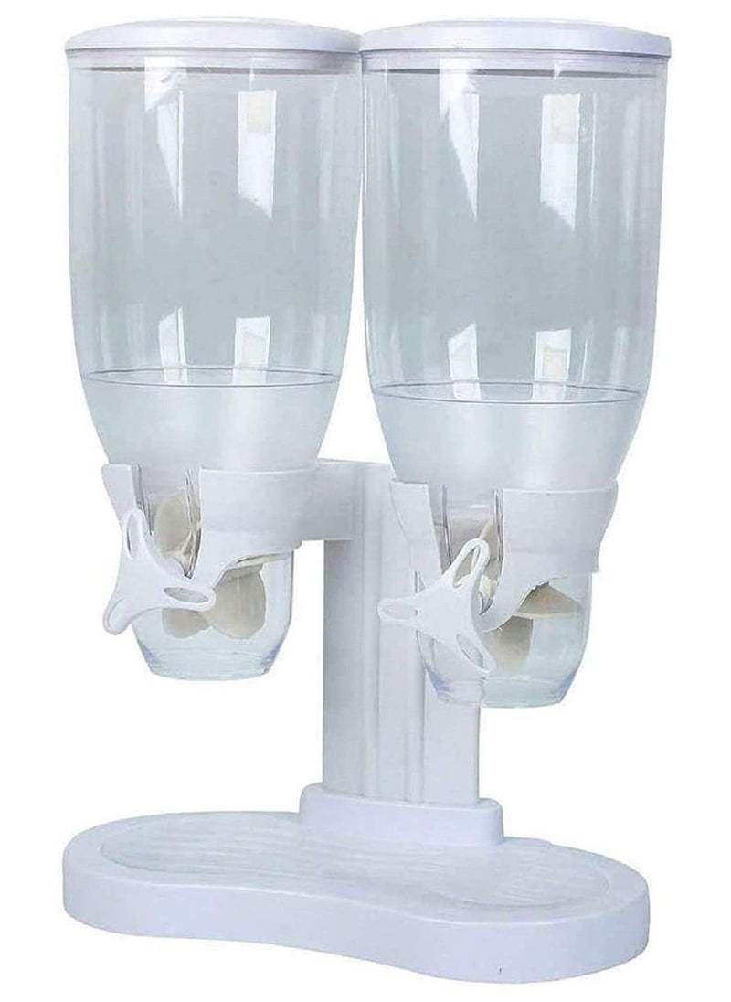 Cereal Dispenser Dry Food Dispenser, Water Canned Food Plastic Containers, Stored Grain, Cereal Flour, Double Storage Cereal Dispenser