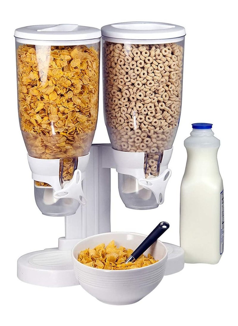 Cereal Dispenser Dry Food Dispenser, Water Canned Food Plastic Containers, Stored Grain, Cereal Flour, Double Storage Cereal Dispenser