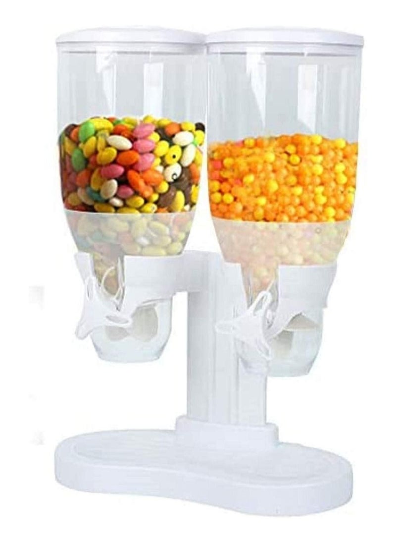 Cereal Dispenser Dry Food Dispenser, Water Canned Food Plastic Containers, Stored Grain, Cereal Flour, Double Storage Cereal Dispenser