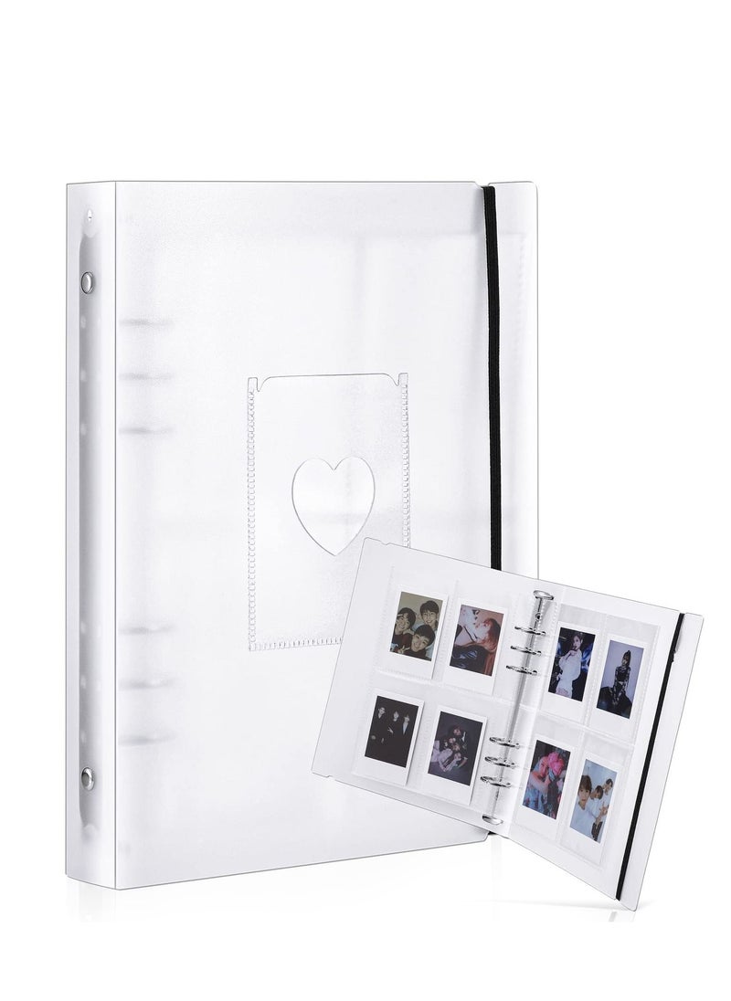 Mini Photo Album with 20 Pcs Inner 6 Ring Photocard Binder A5 Kpop Photocard Holder Book Photo Card Holders Photo Album Folder Clear Photocard Sleeves for Business Card or Picture 4 Photo Style