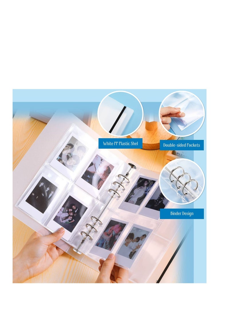 Mini Photo Album with 20 Pcs Inner 6 Ring Photocard Binder A5 Kpop Photocard Holder Book Photo Card Holders Photo Album Folder Clear Photocard Sleeves for Business Card or Picture 4 Photo Style