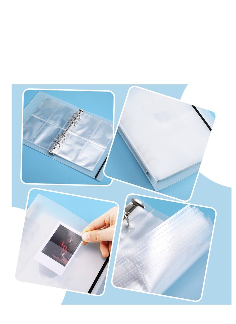 Mini Photo Album with 20 Pcs Inner 6 Ring Photocard Binder A5 Kpop Photocard Holder Book Photo Card Holders Photo Album Folder Clear Photocard Sleeves for Business Card or Picture 4 Photo Style
