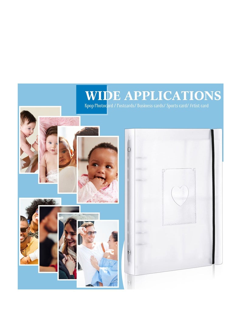 Mini Photo Album with 20 Pcs Inner 6 Ring Photocard Binder A5 Kpop Photocard Holder Book Photo Card Holders Photo Album Folder Clear Photocard Sleeves for Business Card or Picture 4 Photo Style