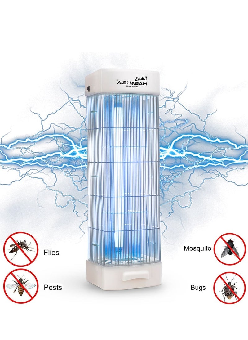 ALSHABAH Flying Insects Killer with Blue Light & 3800V High Pressure To Kills Pests 15W Electric Insect Killer,- White