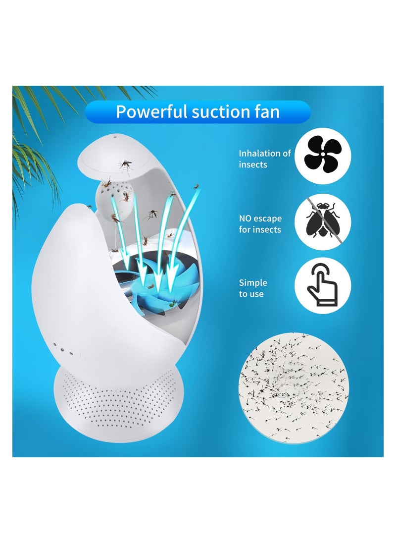 Automatic Indoor Insect Trap Gnat Trap for House Non-Zapper Mosquito Trap with Scent Pod for Bait and UV Light with 4 Sticky Glue Boards (White)