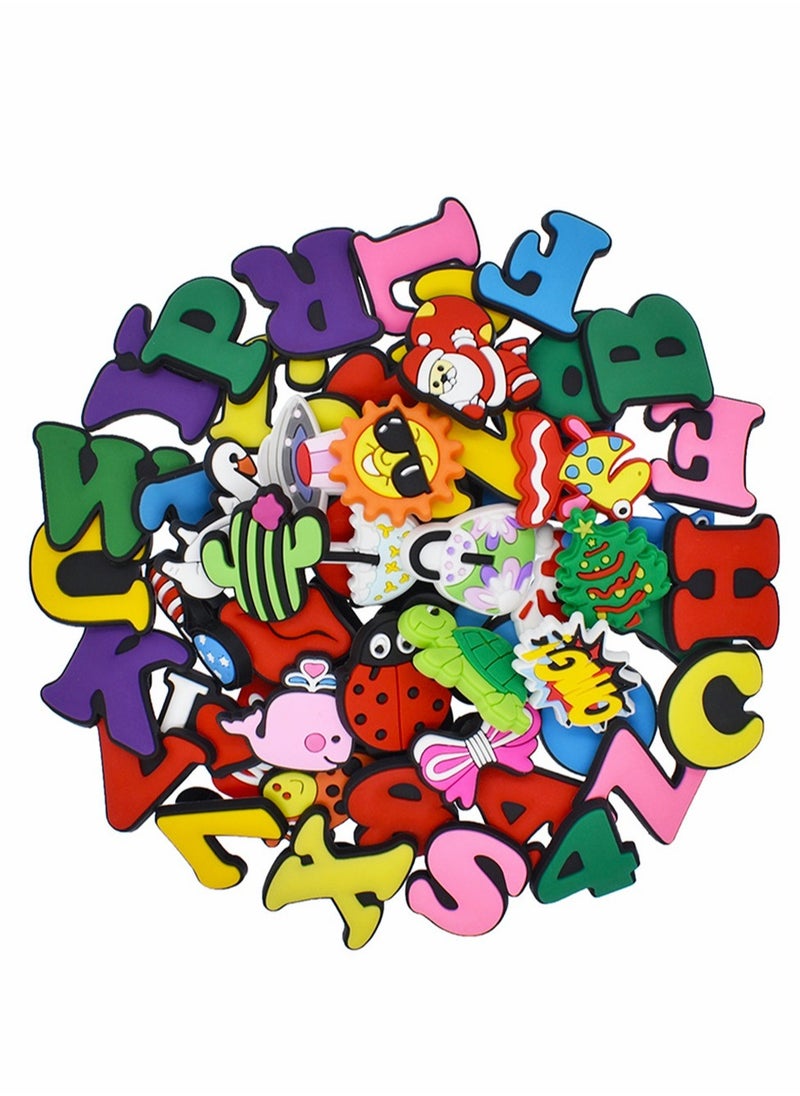 Shoe Charms Crocs Cartoon Letter PVC Decoration for Crocs Shoes ​Bracelet Wristband for Men Women Kids Girl Boy, Buckle Party Favors Birthday Gifts Nurse Charm 61 PCS