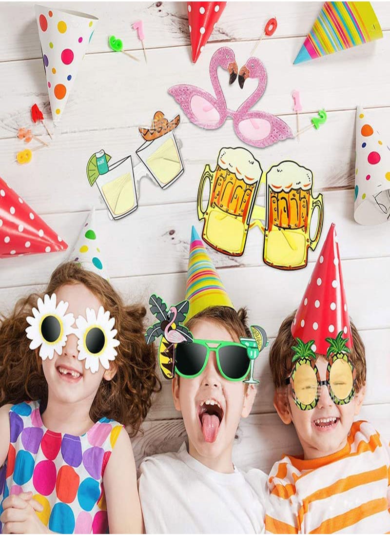 Luau Party Sunglasses 9 Pairs Funny Hawaiian Glasses Hawaiian Glasses for Summer Pool Beach Party Decorations Beach Themed Party Favor Photo Booth Props Beach Themed for Adults Kids