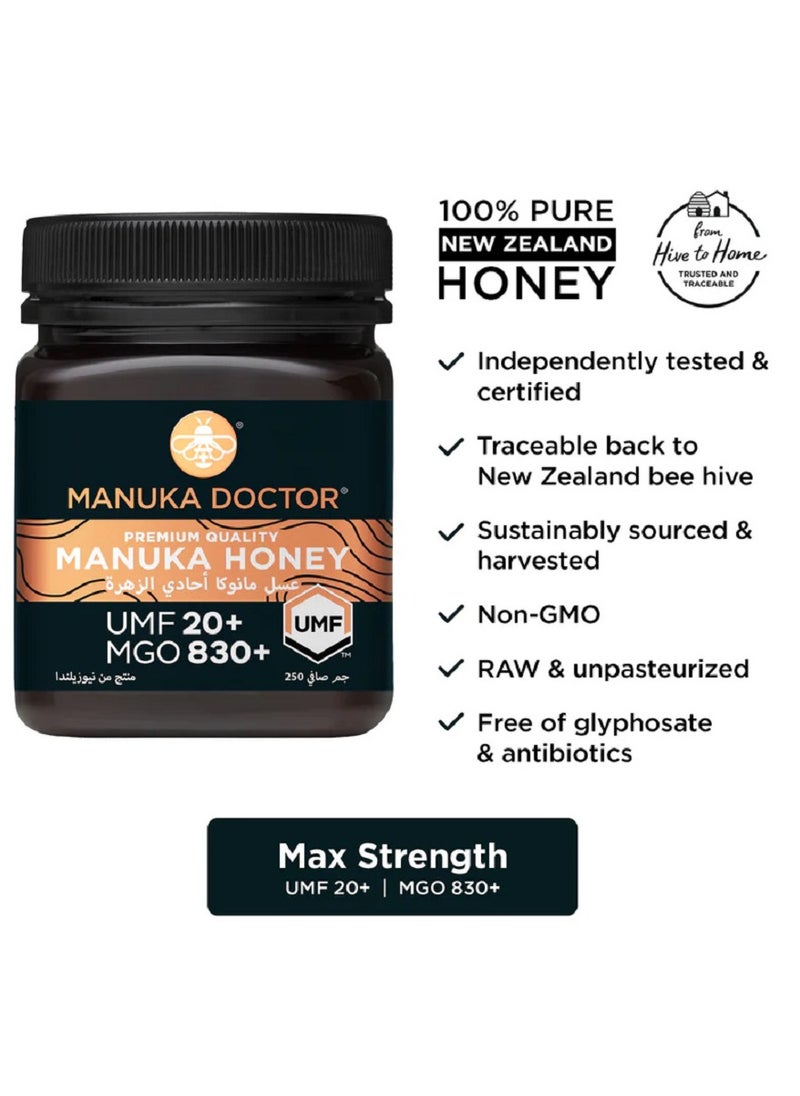 UMF 20+ Monofloral Manuka Honey 250g