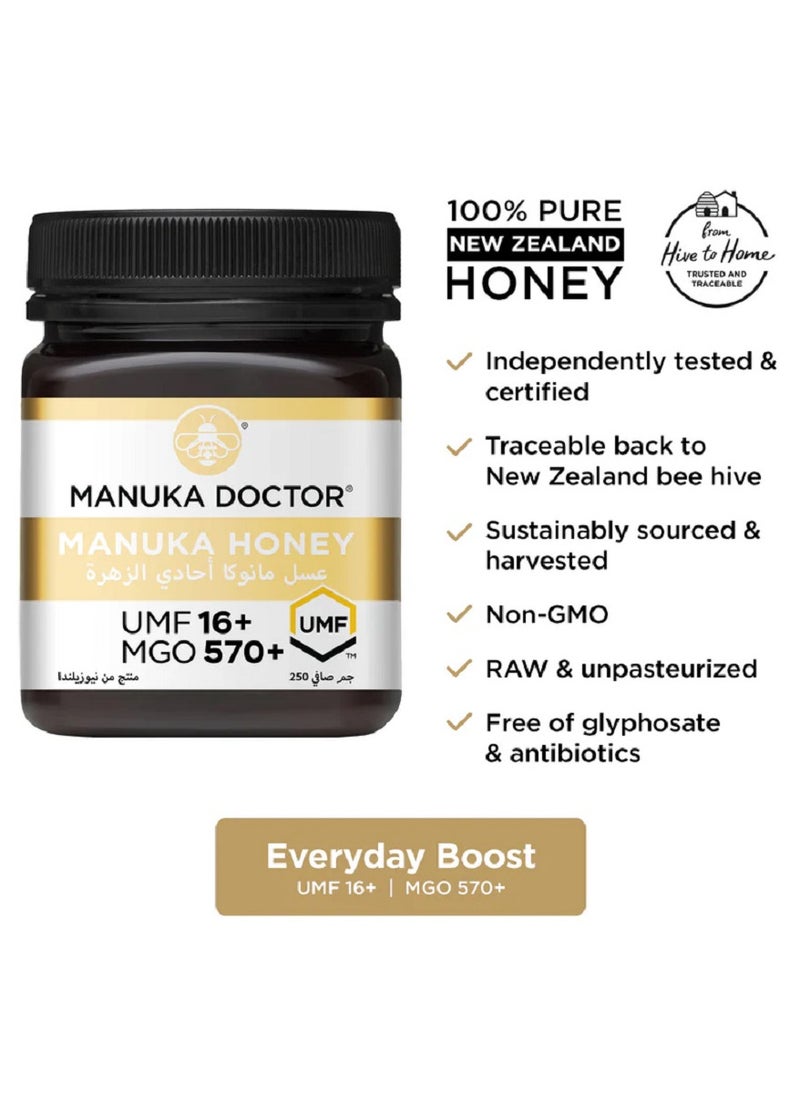 UMF 16+ Monofloral Manuka Honey 250g