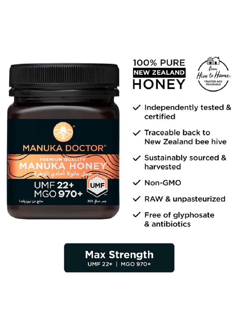 UMF 22+ Monofloral Manuka Honey 250g