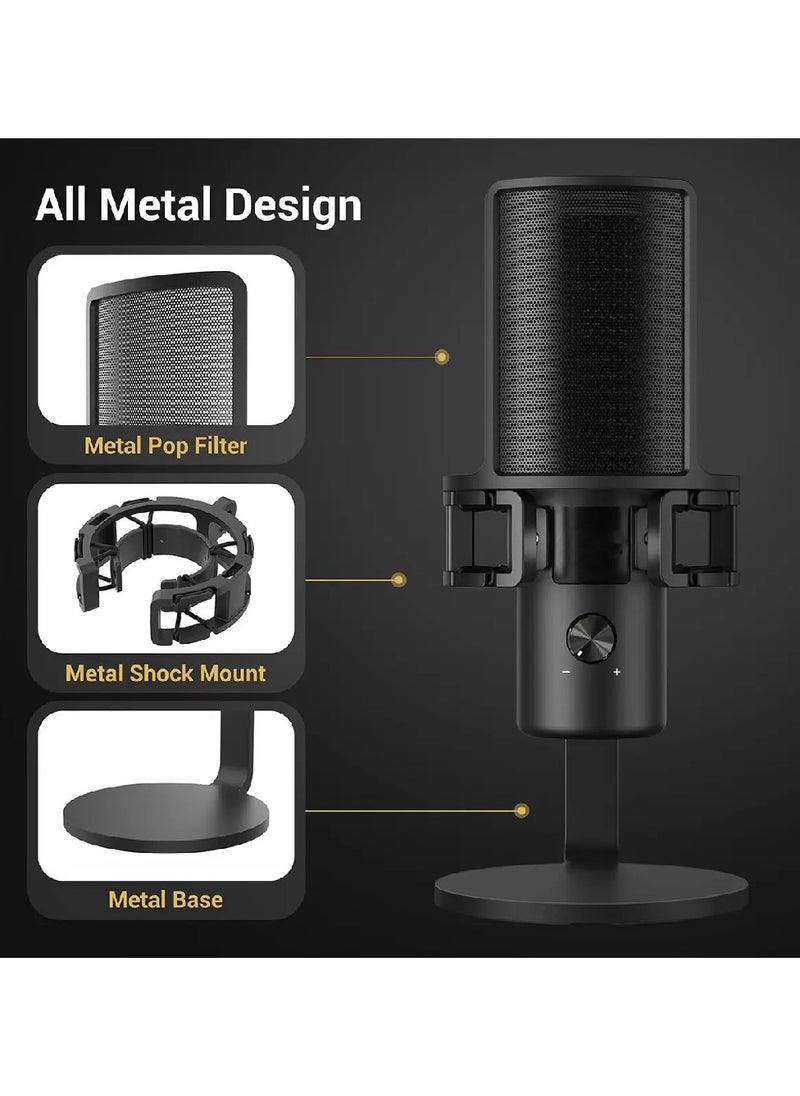 MC-PW13 Mic Stand POP Filter Gaming Streaming Podcasting Recording USB PC Condenser Microphonefor Computer