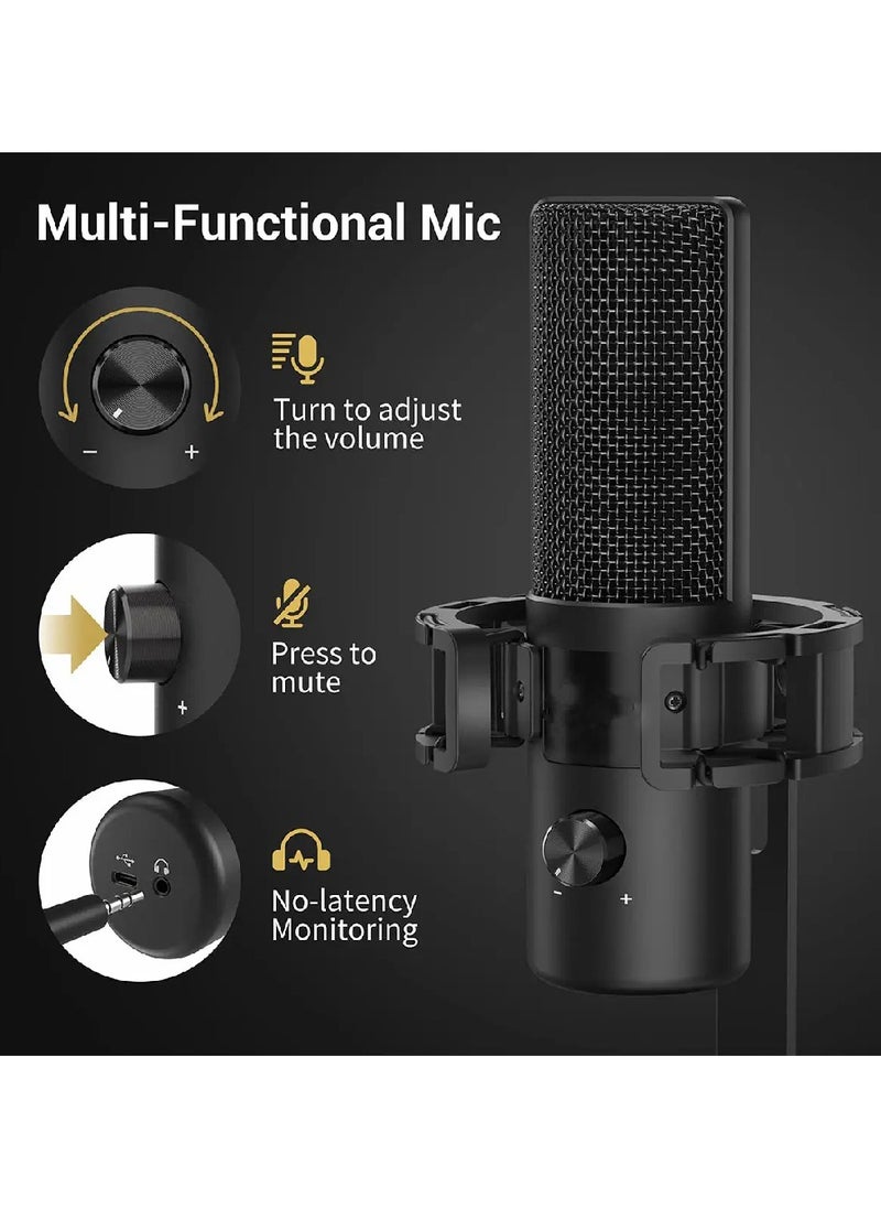 MC-PW13 Mic Stand POP Filter Gaming Streaming Podcasting Recording USB PC Condenser Microphonefor Computer