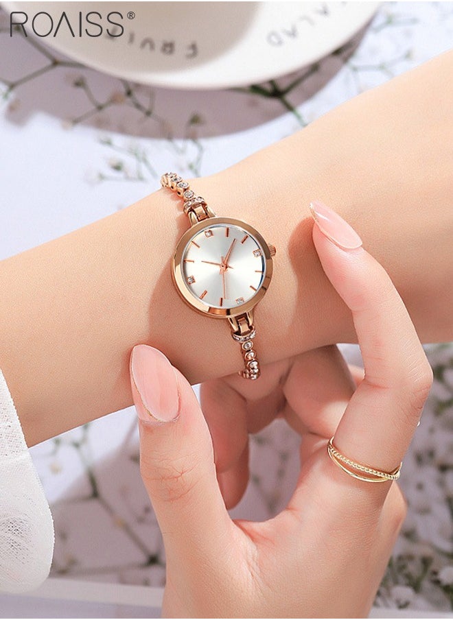 Fashion Women Analog Quartz Watch Mosaic with Diamonds Bracelet Dress Watch for Female Waterproof Wristwatch as Gift for Ladies