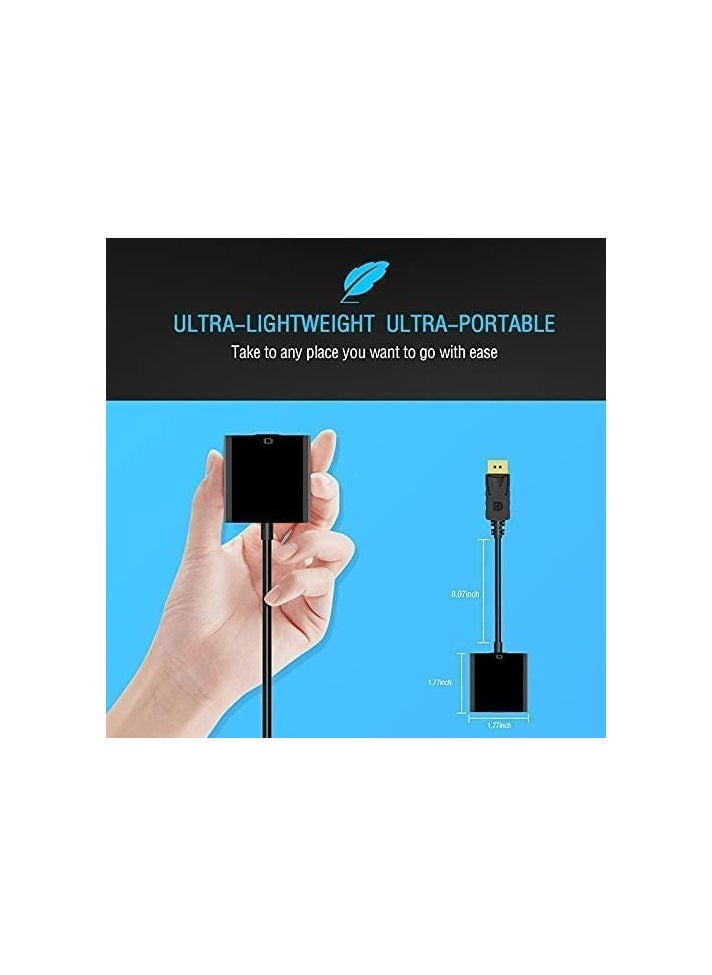 DP to HDMI Adapter with High HD 1080P Maximum Resolution