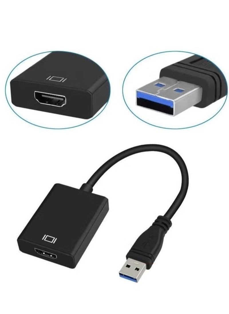 USB 3.0 to HDMI Adapter for Monitor Mac Windows 11 10 8 HDMI USB Converter for Laptop MacBook pro USB3 HDMI Cable Multiple Monitors for Desktop PC TV