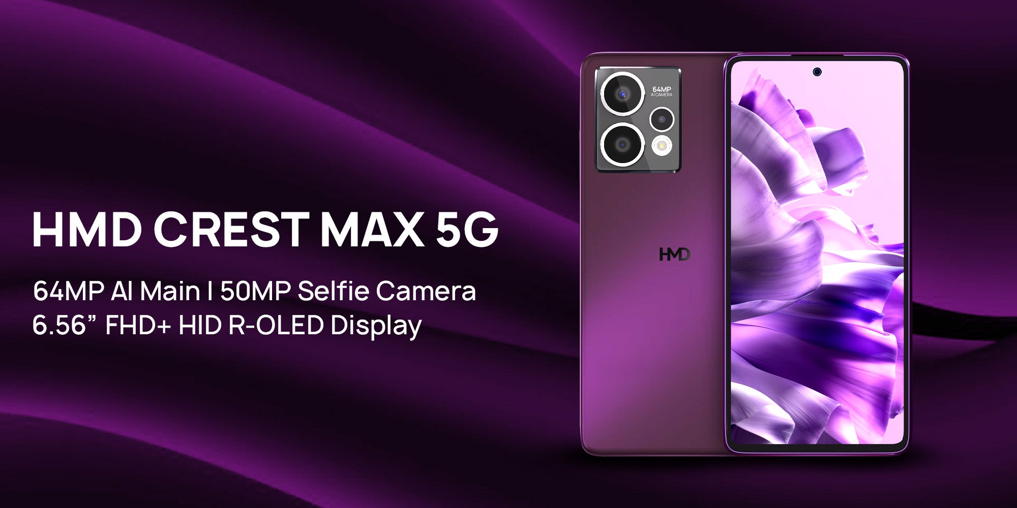 Crest Max 5G Dual Sim Deep Purple 8+8GB RAM 256GB - Middle East Version