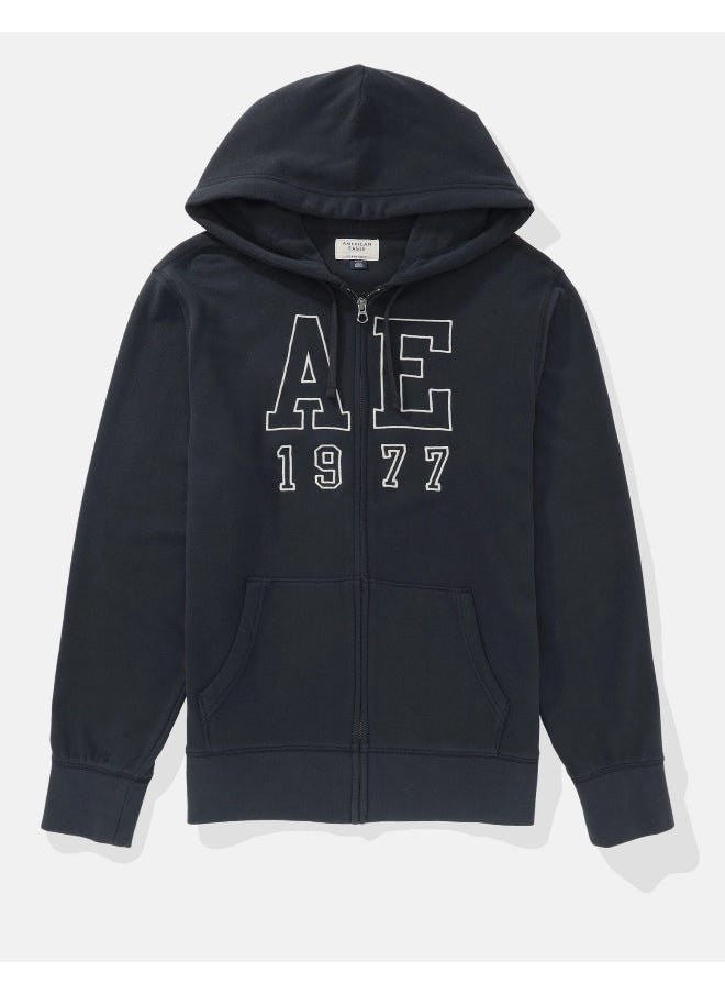 AE Fleece Logo Graphic Zip-Up Hoodie