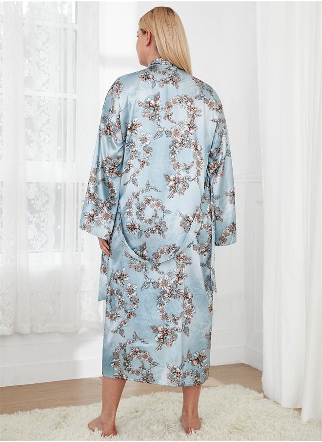 Women's Printed Pajamas Grey/Blue