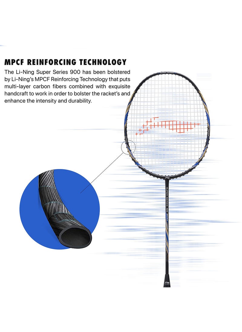 Super Series Ss900 Badminton Racket - Black/Blue (Strung)