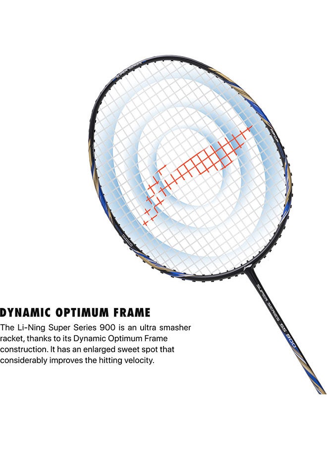 Super Series Ss900 Badminton Racket - Black/Blue (Strung)