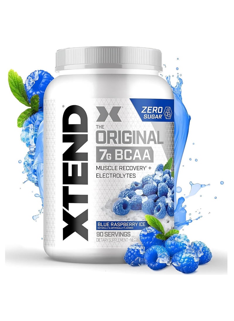 BCAA Powder - Blue Raspberry Ice, 7g Amino  Zero Calorie, Zero Carb, Zero Sugar, 90 Servings